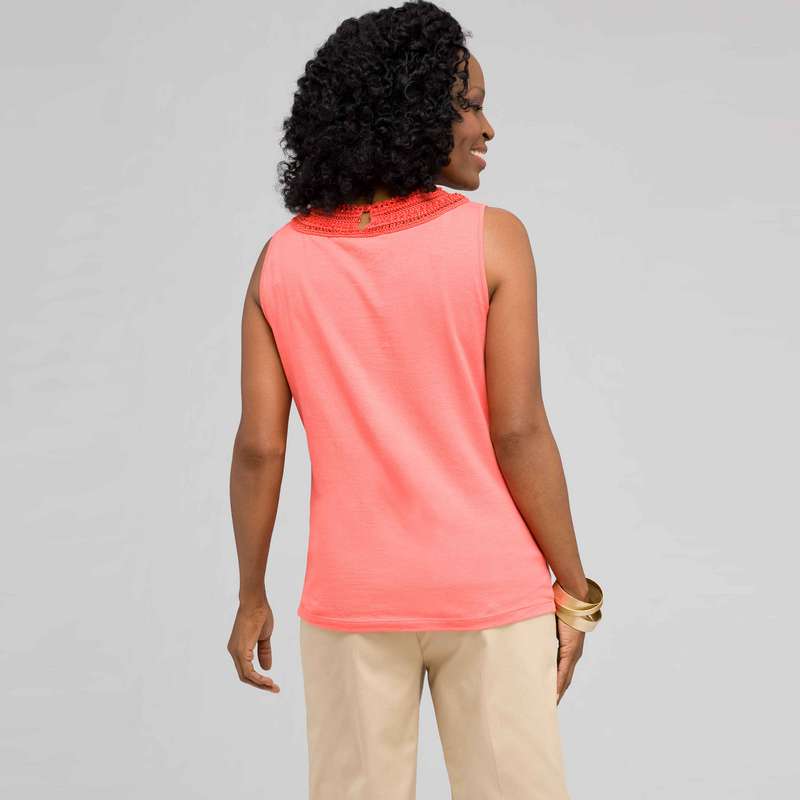 Scoop Neck Knit, Coral Sun, large image number 1