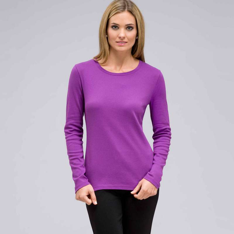Long Sleeve Crew Neck, Meadow Violet, large image number 0